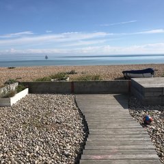 Holiday cottage's back garden on the beach ☀️